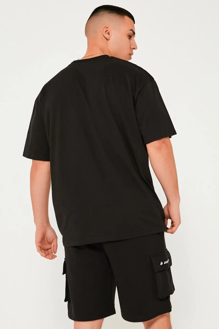 Acton T-Shirt & Cargo Short Set - Black