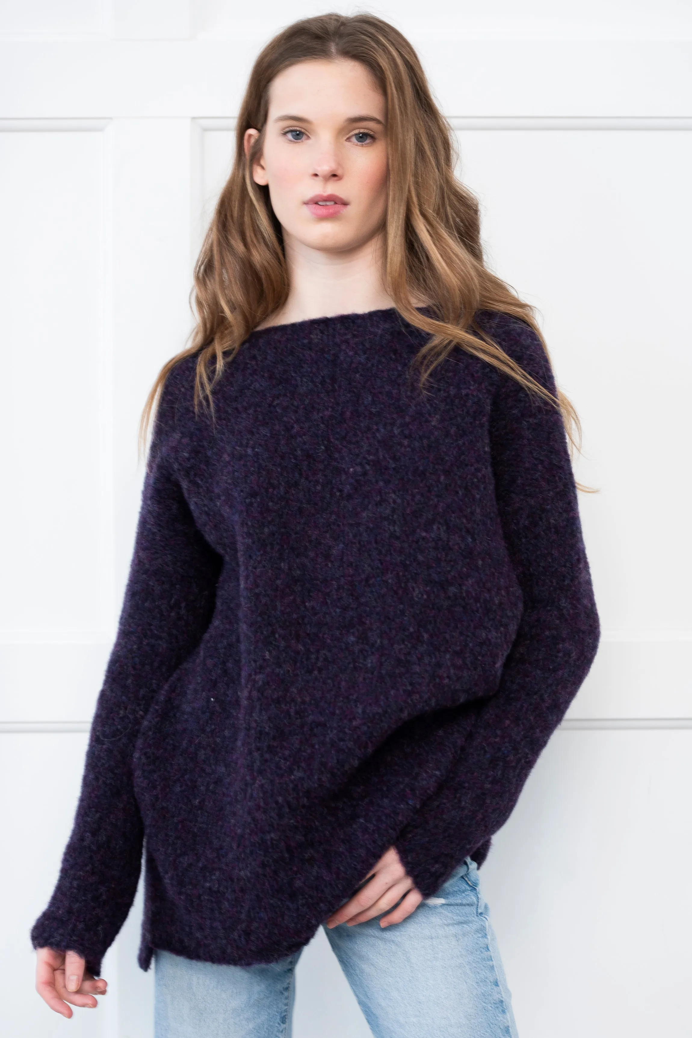 Alpaca wool sweater dress .