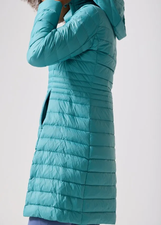 Aqua Duck Down Midi Puffer Coat