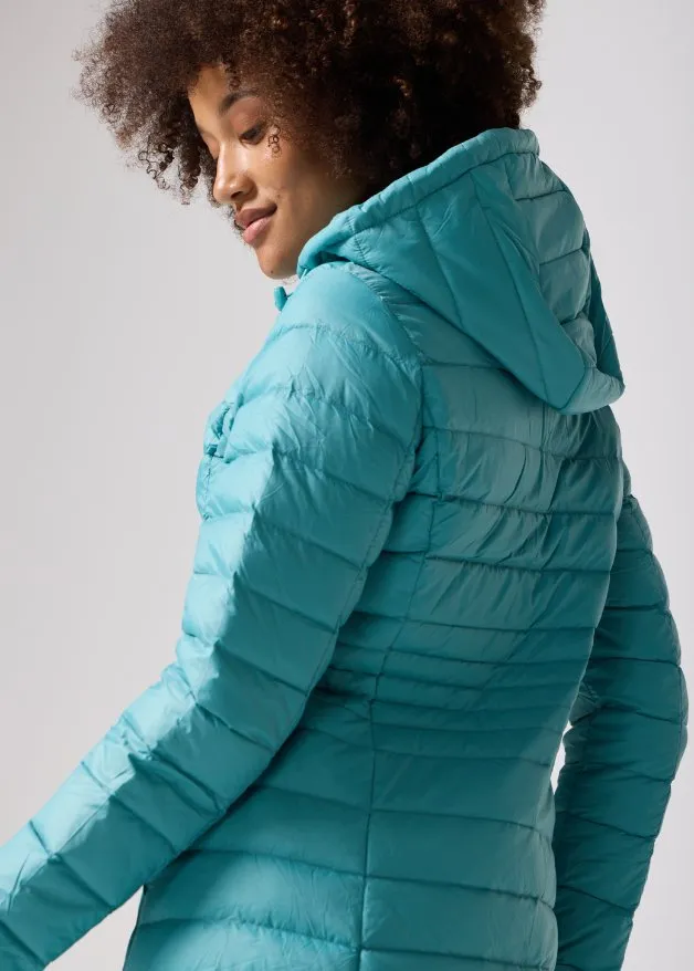 Aqua Duck Down Midi Puffer Coat