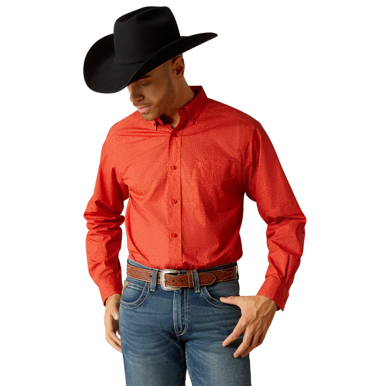 Ariat Men's Russel Long Sleeve Button Down Shirt in Red