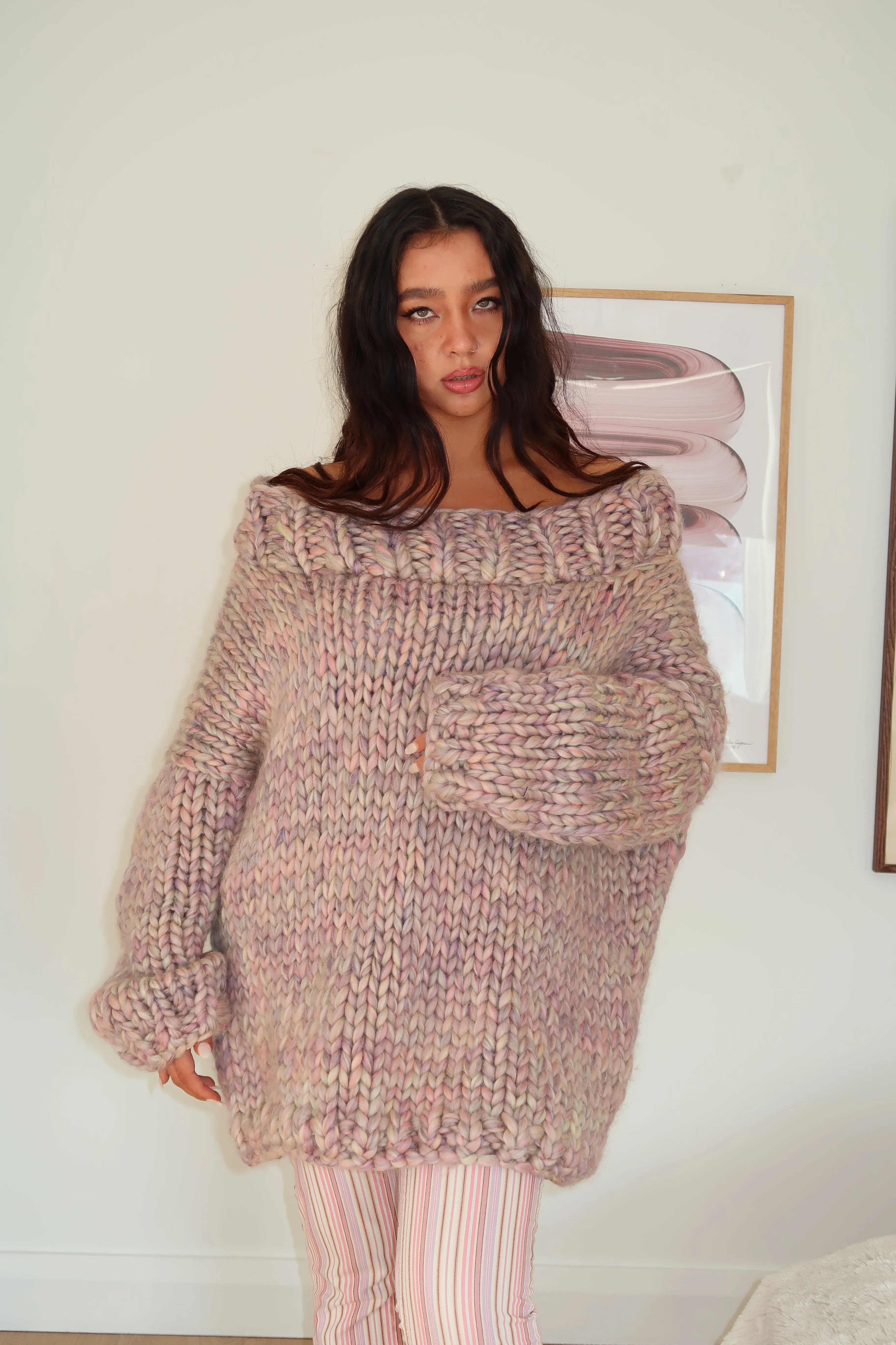 Aurelia Chunky Knit Off The Shoulder Sweater