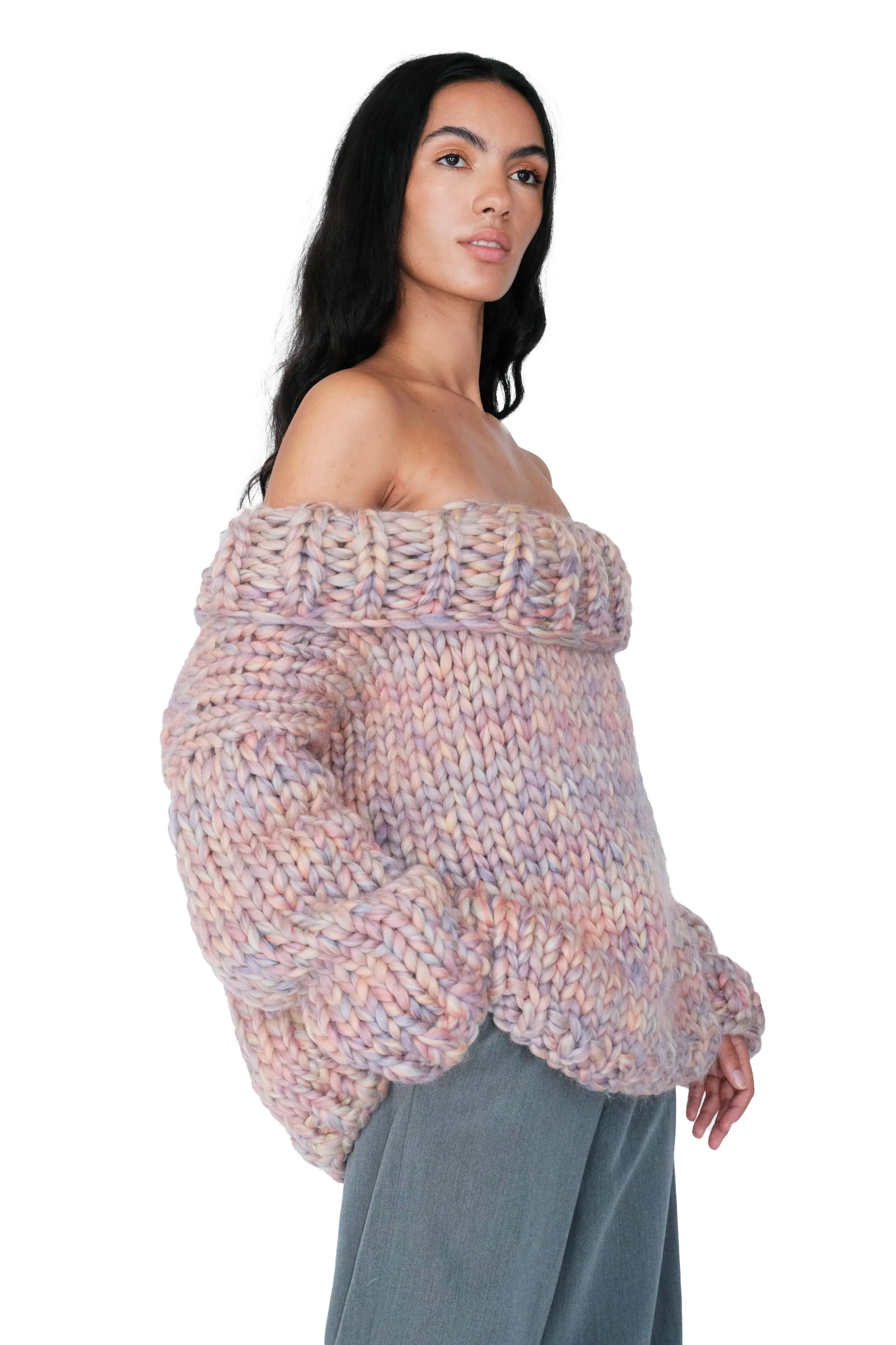 Aurelia Chunky Knit Off The Shoulder Sweater