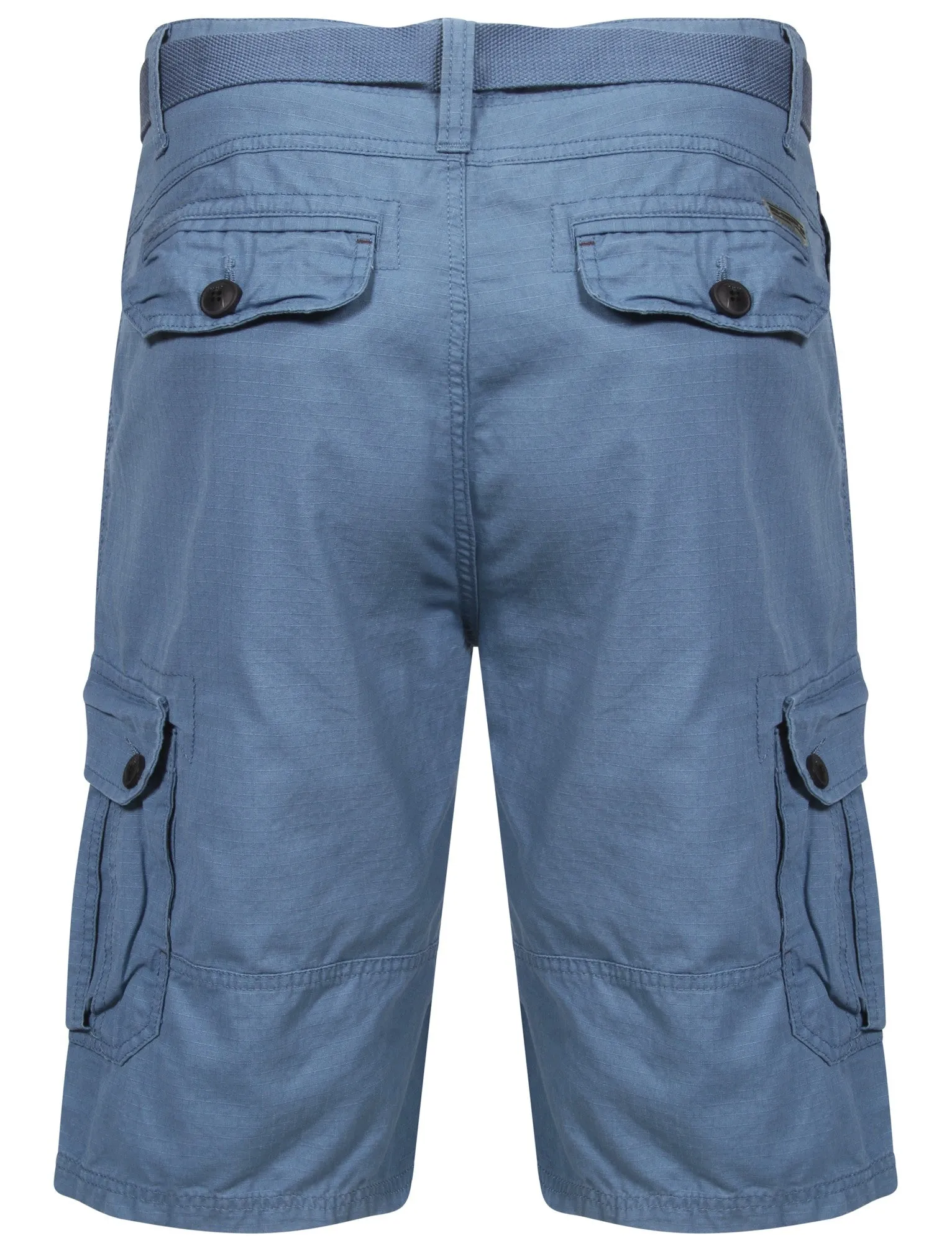 Avery Cotton Cargo Shorts with Belt in Vintage Blue - Dissident