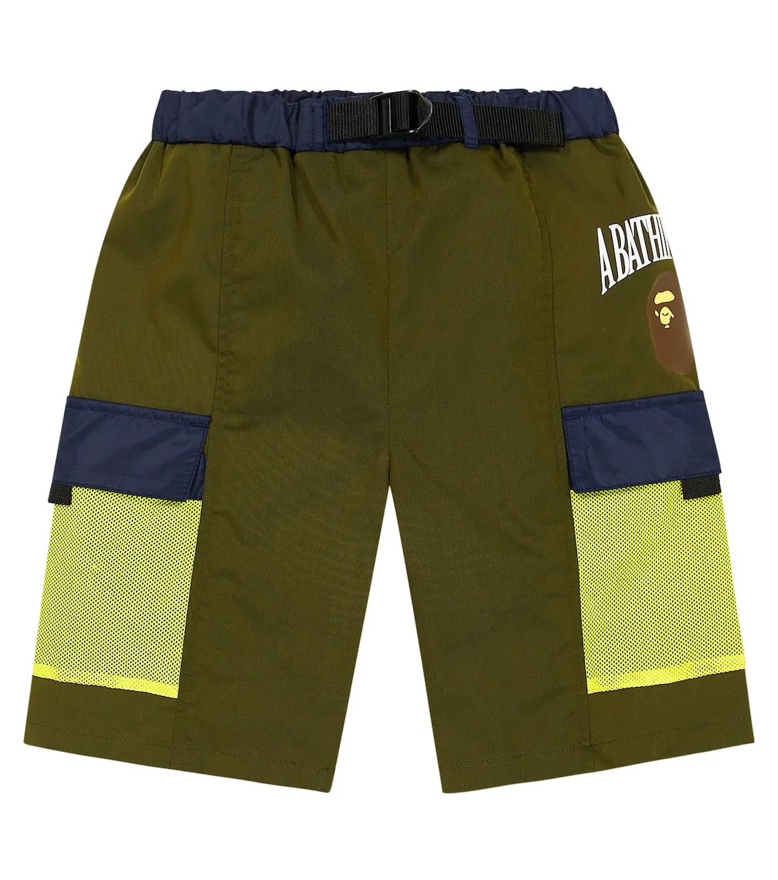 BAPE Logo Mesh Cargo Shorts, Blue