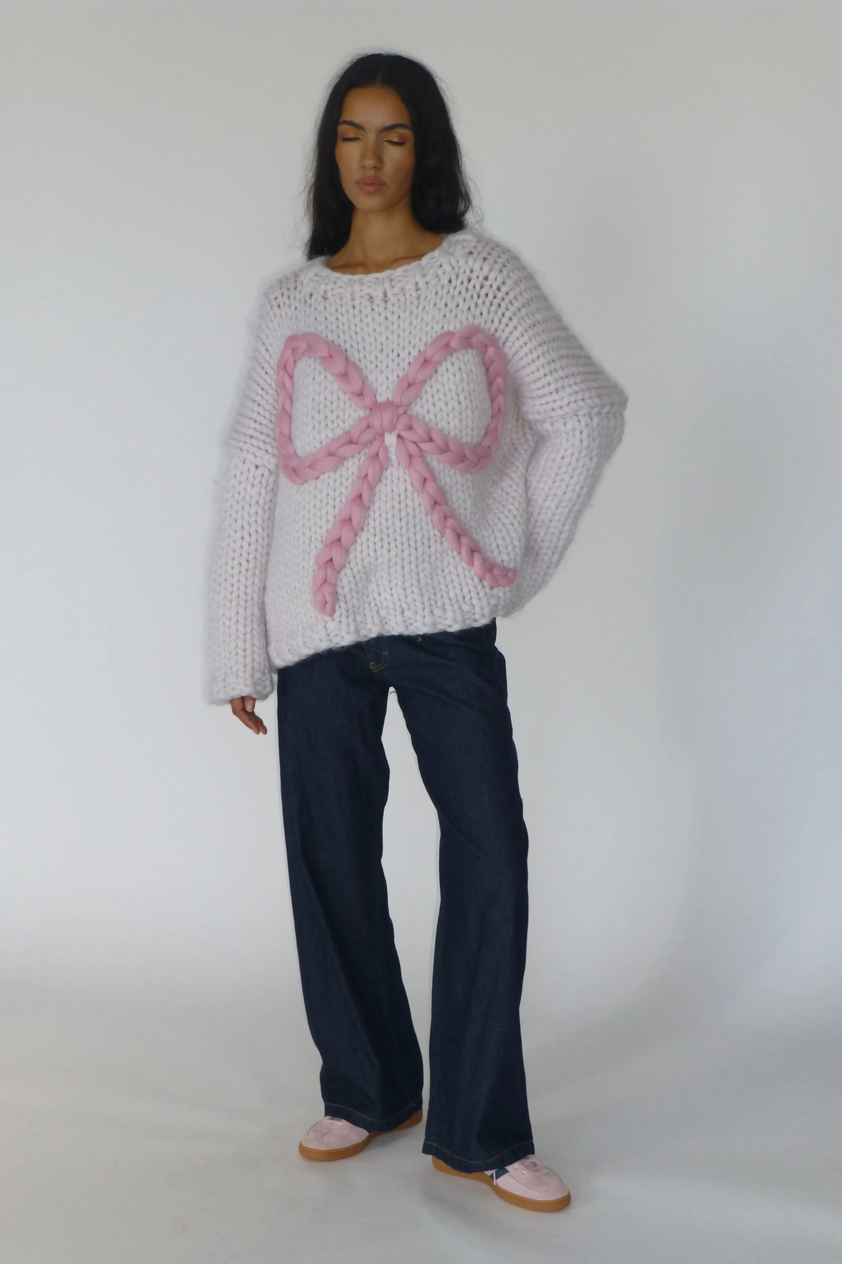 Bella Bow Chunky Knit Sweater