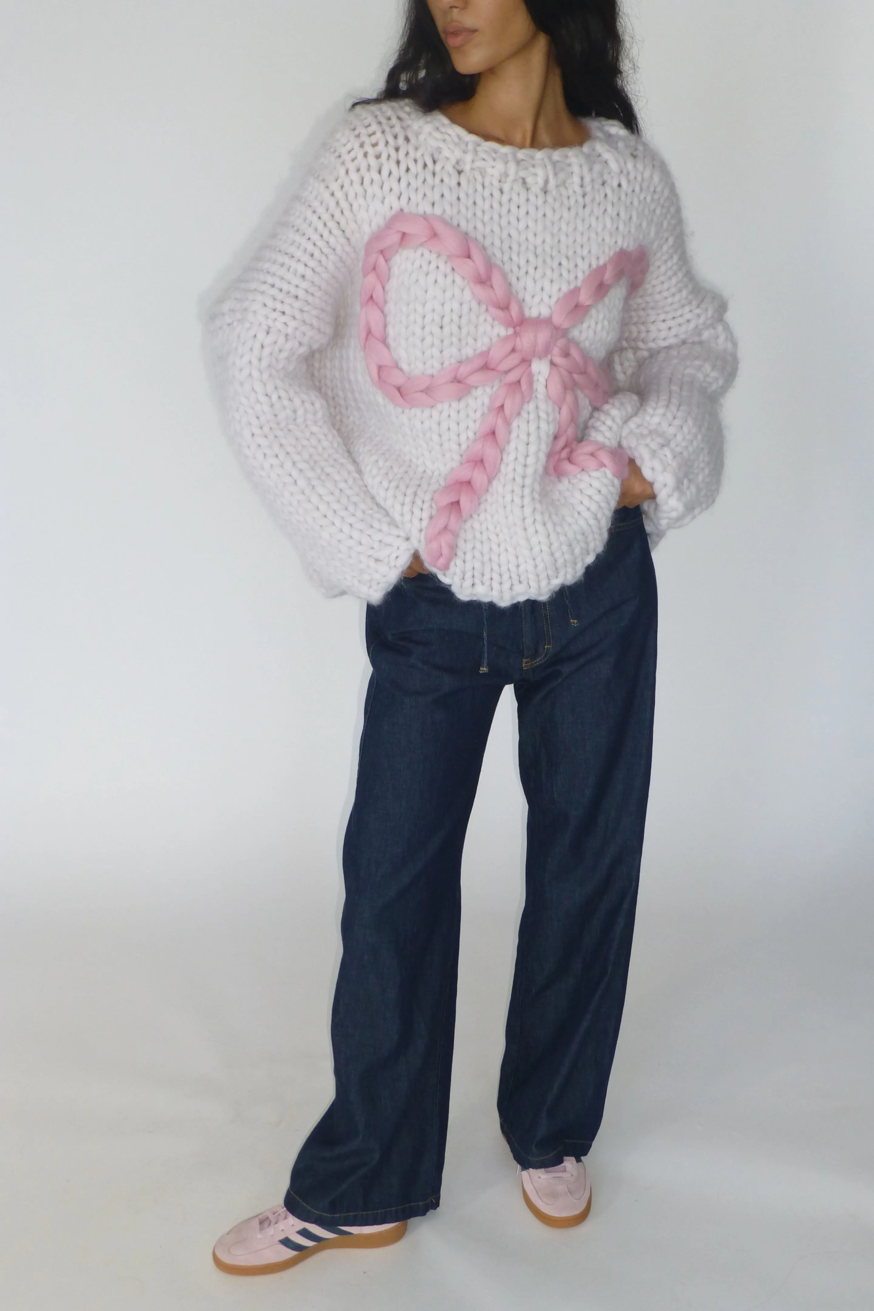 Bella Bow Chunky Knit Sweater