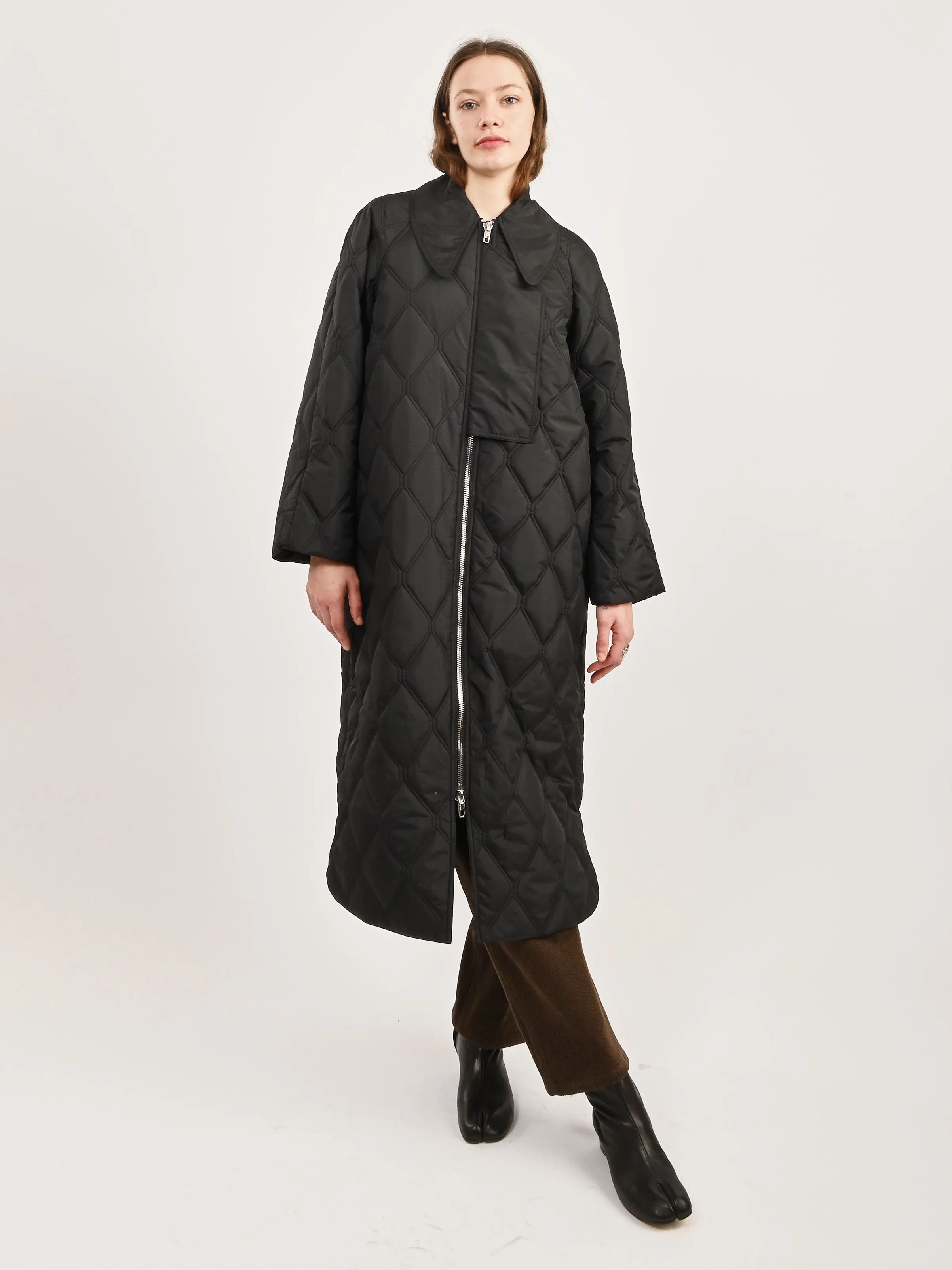 Black Ripstop Quilt Coat