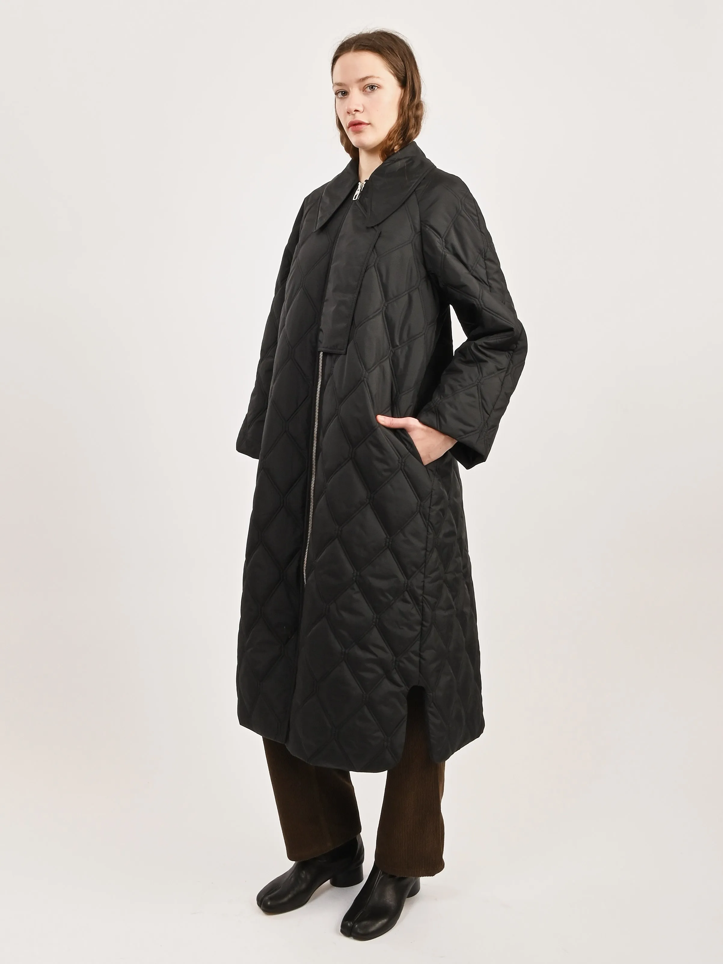 Black Ripstop Quilt Coat