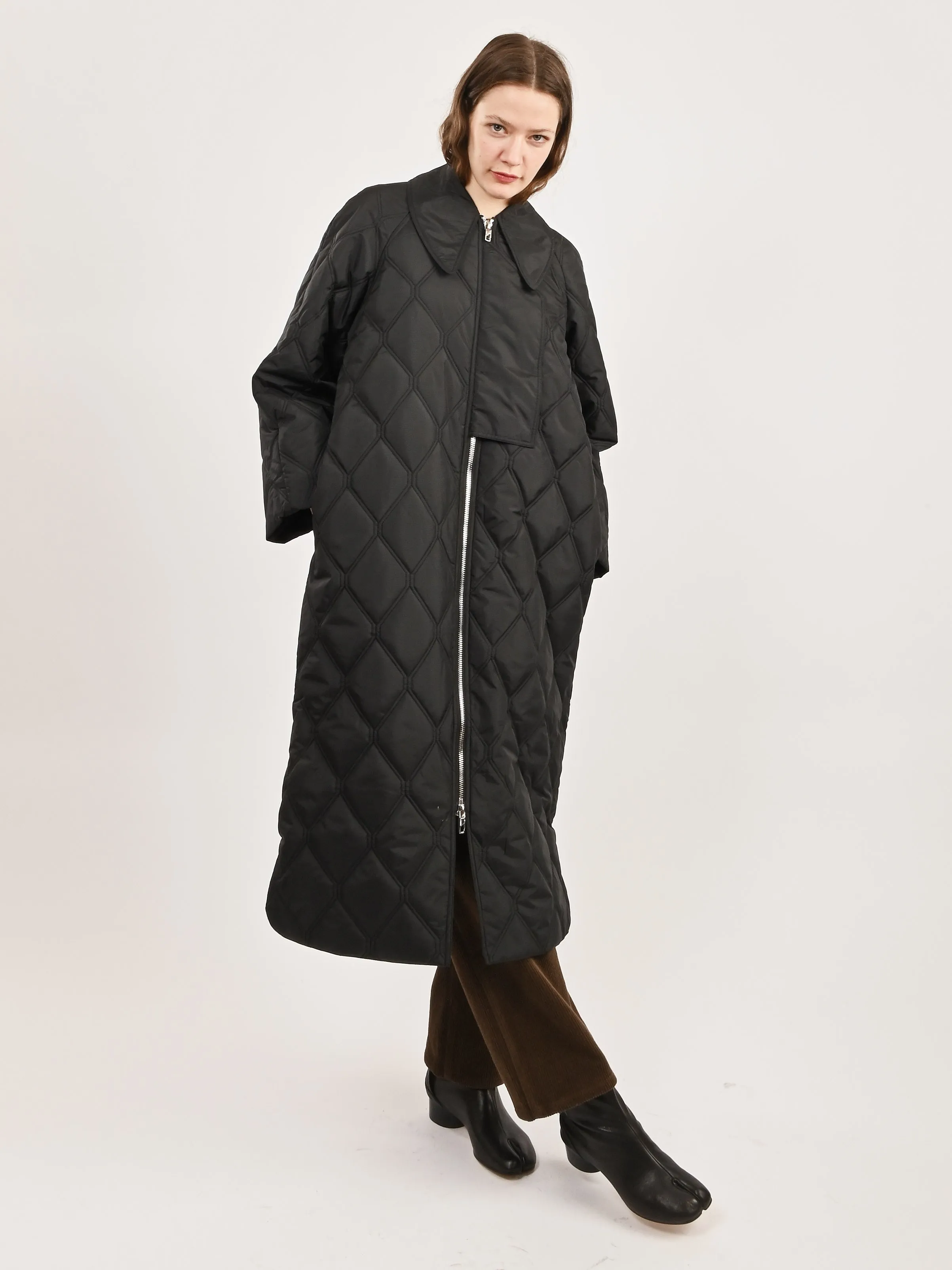 Black Ripstop Quilt Coat