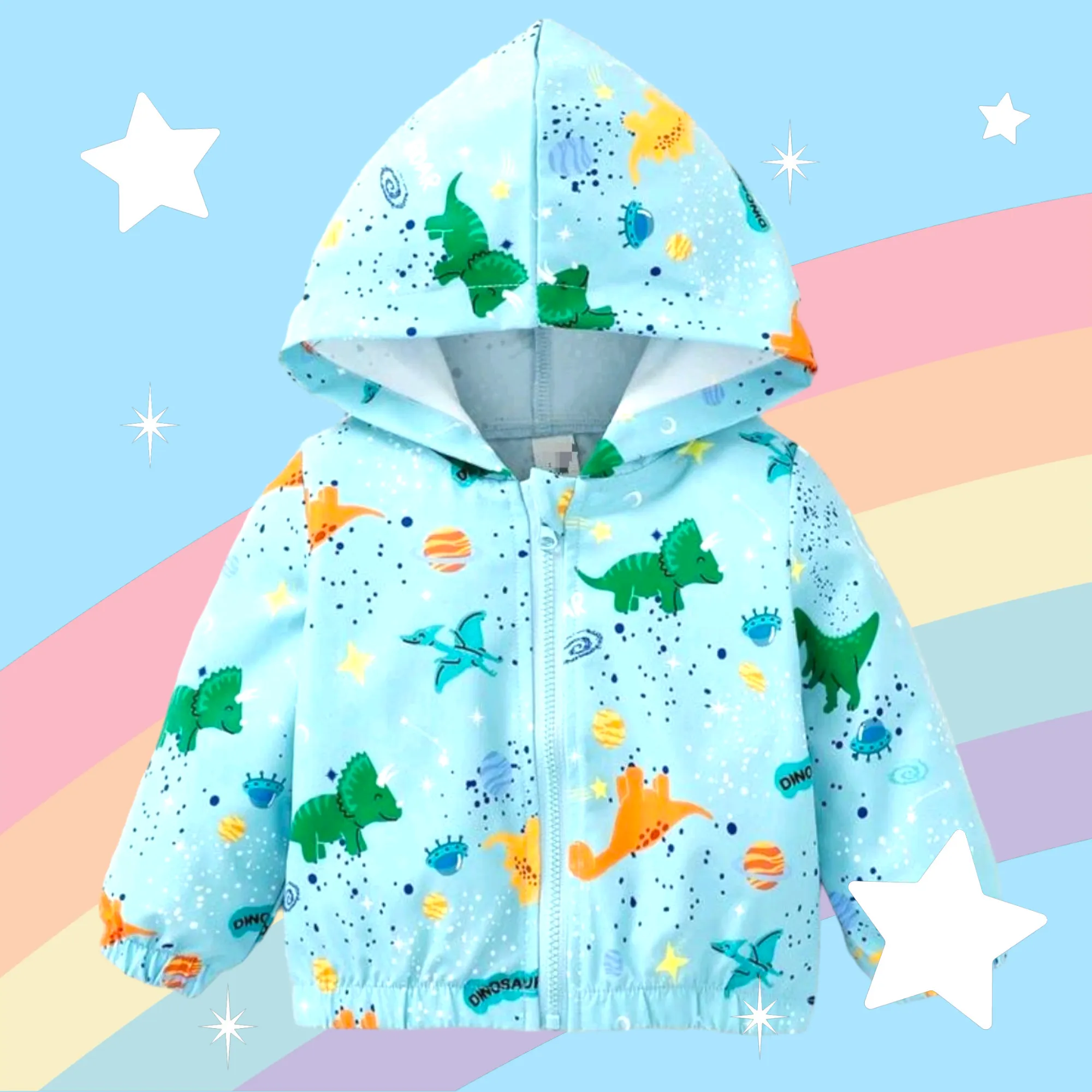 Blue Dinosaur Windbreaker Jacket #1001095