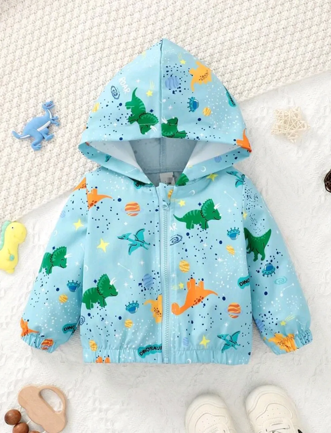 Blue Dinosaur Windbreaker Jacket #1001095