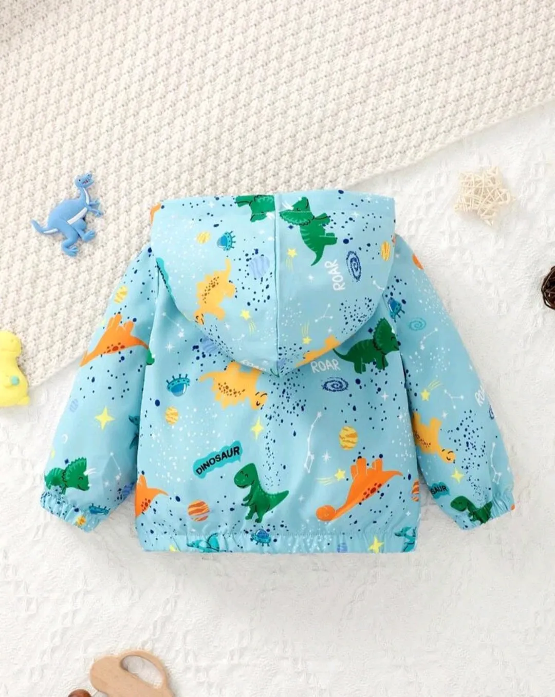 Blue Dinosaur Windbreaker Jacket #1001095