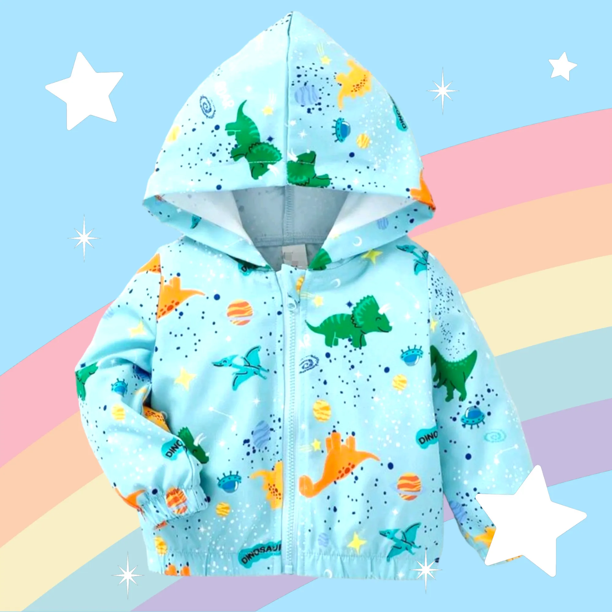 Blue Dinosaur Windbreaker Jacket #1001095