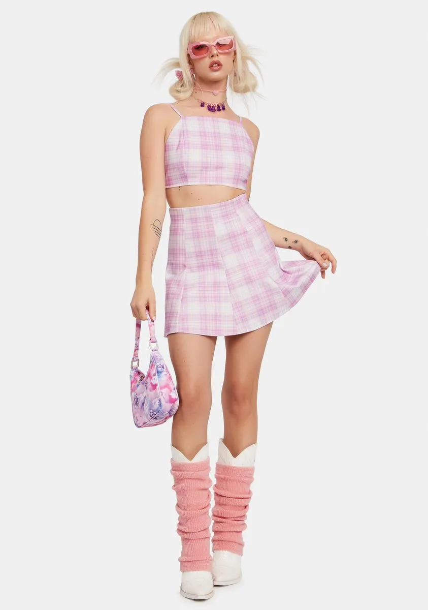 Blush Back 2 School Baddie Plaid Skirt