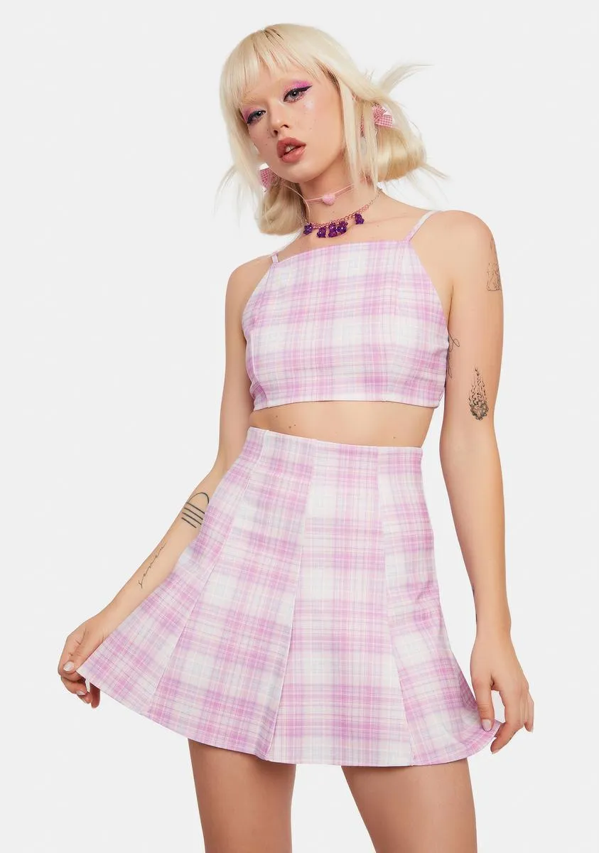 Blush Back 2 School Baddie Plaid Skirt