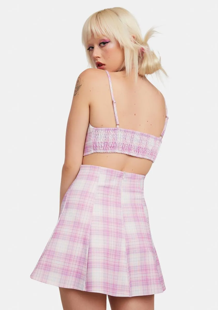 Blush Back 2 School Baddie Plaid Skirt