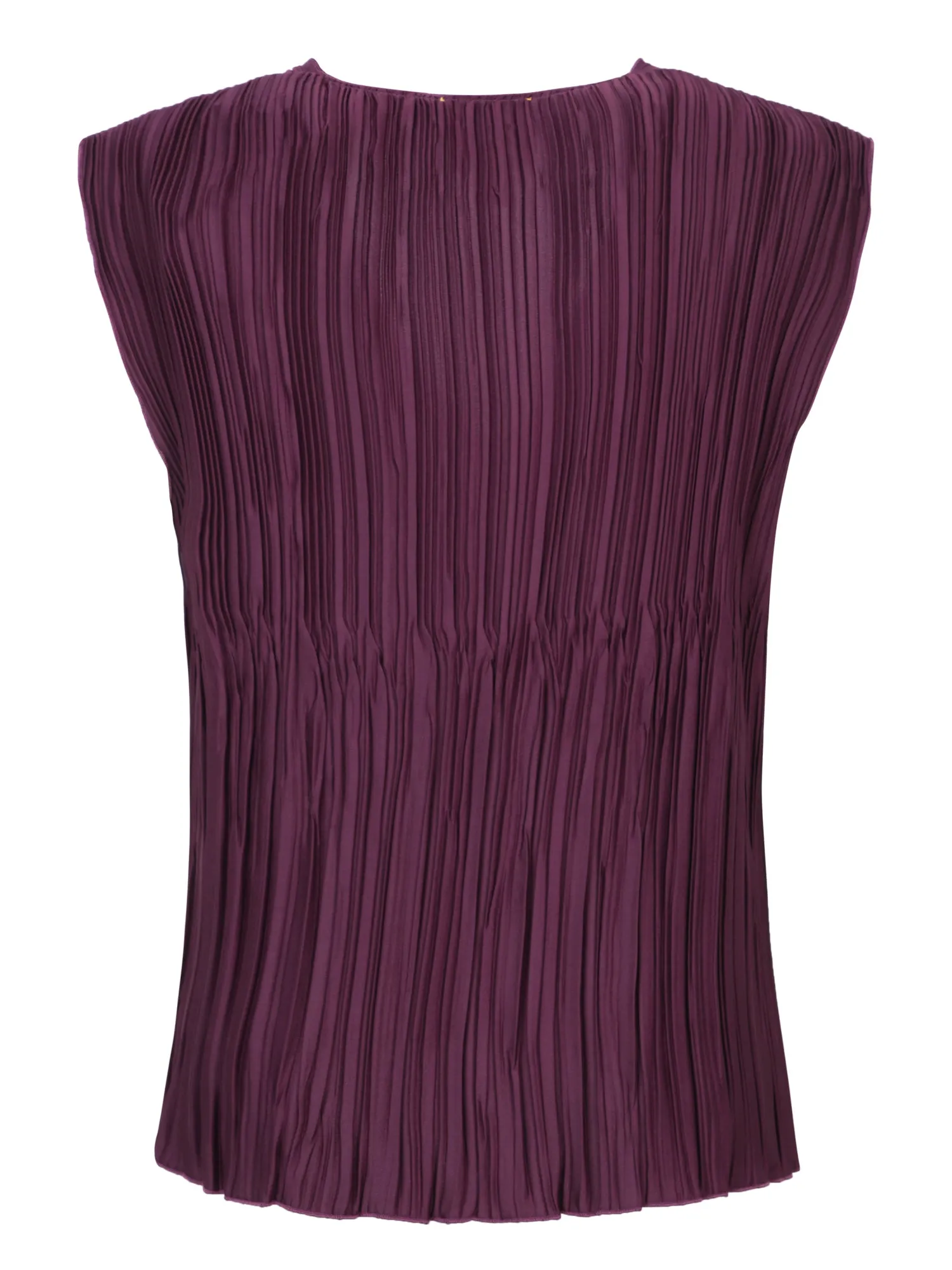 Bordeaux Pleated Crepe Blouse