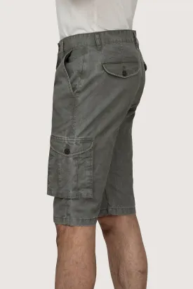 CARGO ENZYME WASHED REGULAR FIT OLIVE SHORTS