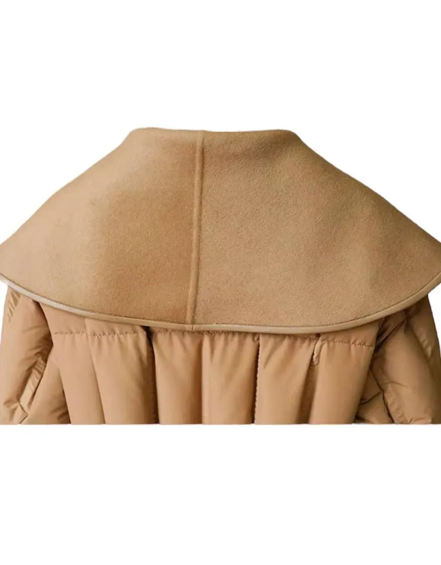 Cashmere Duck Down Puffer Woolen Coat