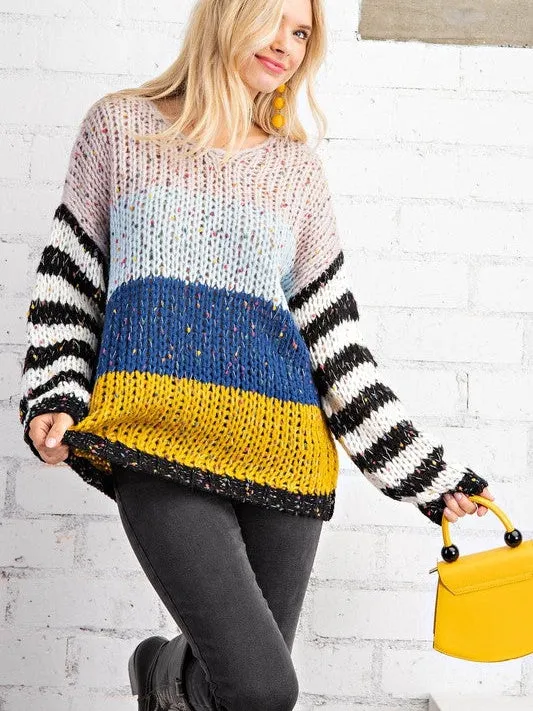 Chunky Yarn Oversized Confetti Sweater