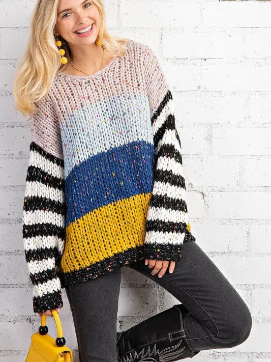 Chunky Yarn Oversized Confetti Sweater