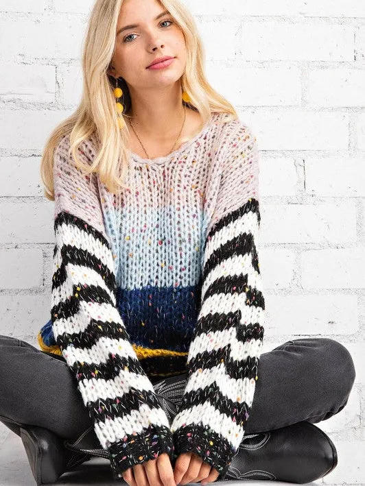 Chunky Yarn Oversized Confetti Sweater