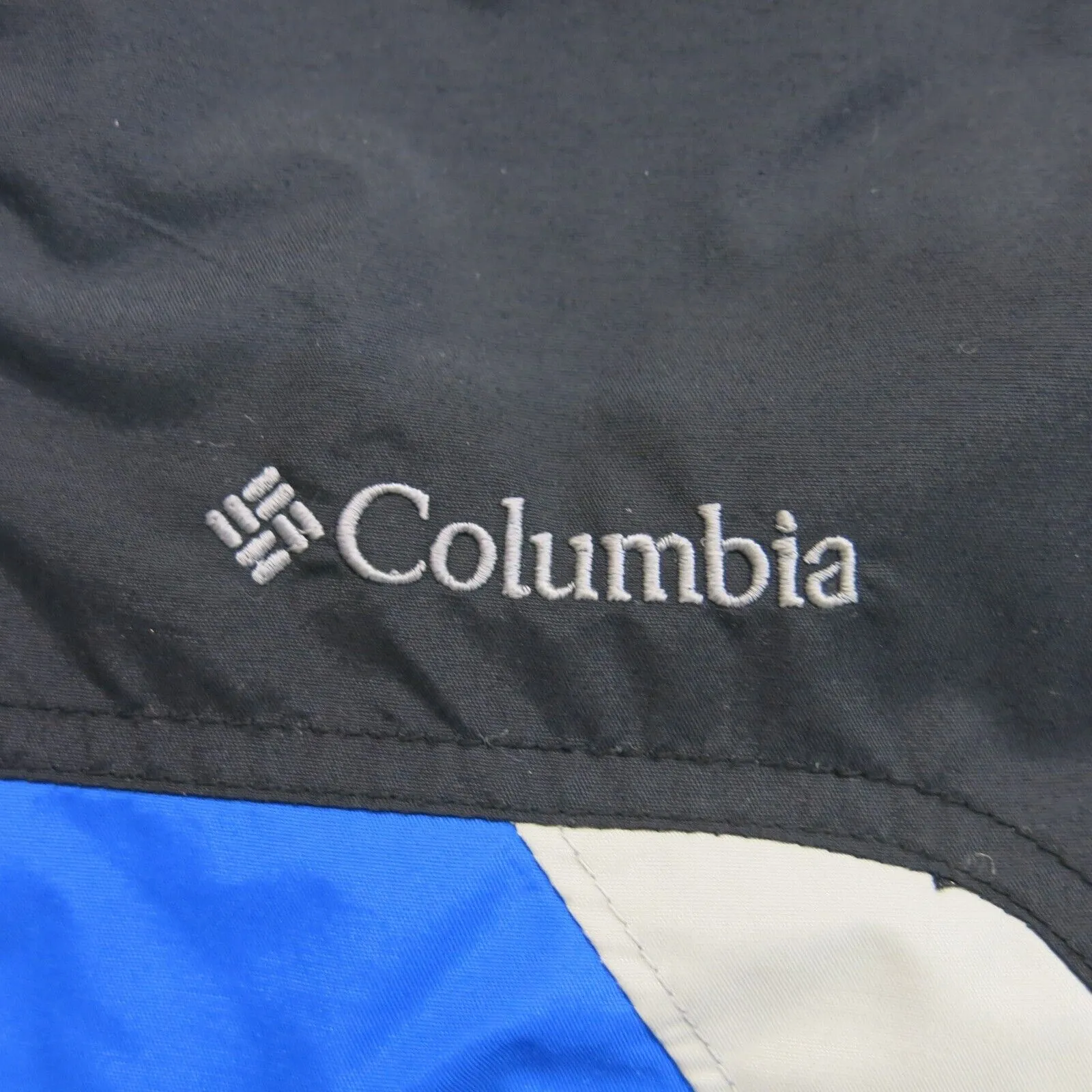 Columbia Mens Windbreaker Jacket Full Zip Up Long Sleeve Black Blue Size 18/20