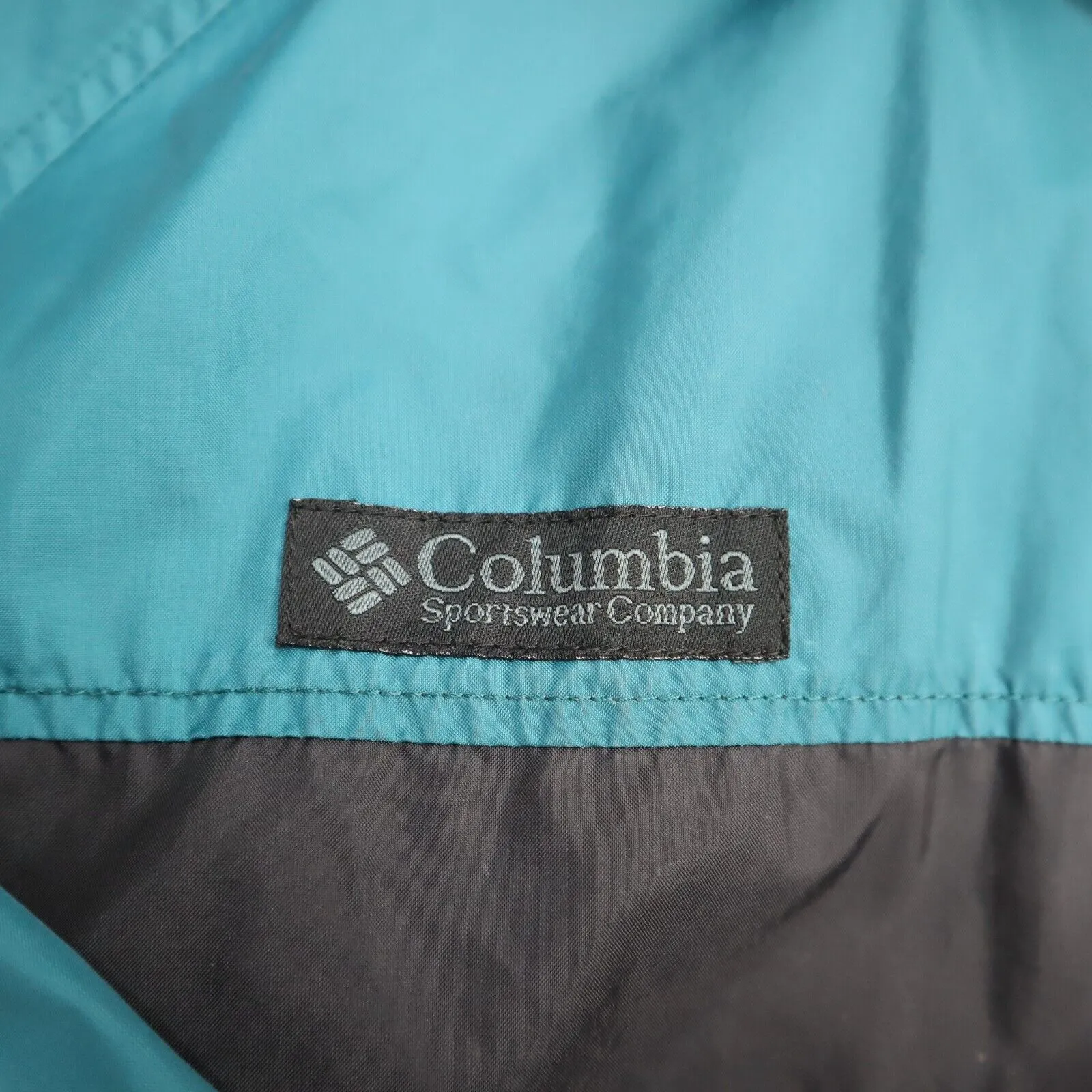 Columbia Sportswear Mens Windbreaker Jacket Full Zip Up Teal Green Black Size XL