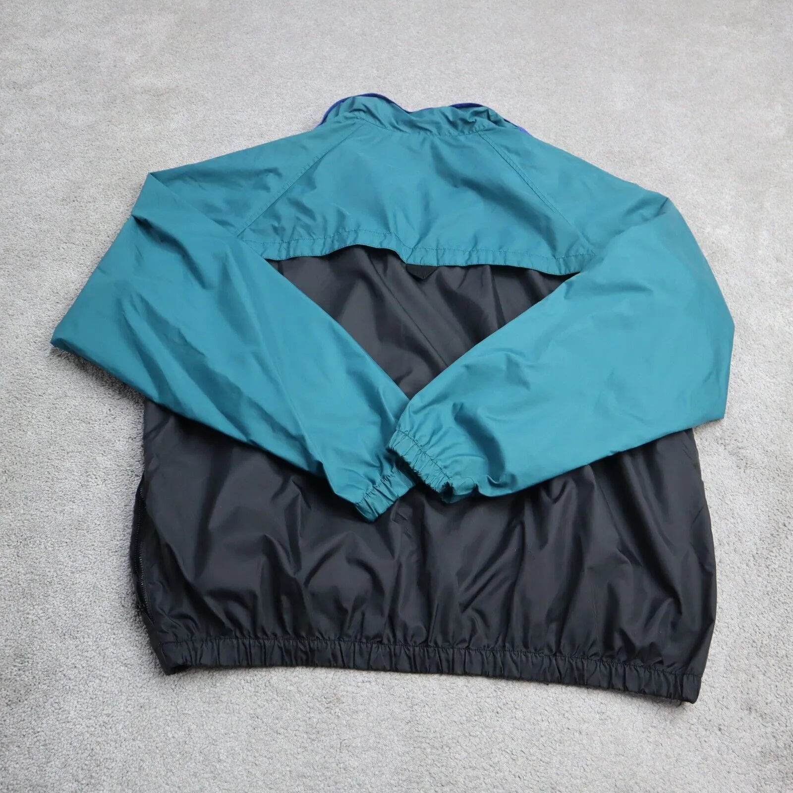 Columbia Sportswear Mens Windbreaker Jacket Full Zip Up Teal Green Black Size XL