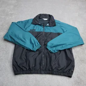 Columbia Sportswear Mens Windbreaker Jacket Full Zip Up Teal Green Black Size XL