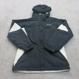 Columbia Sportswear Womens Windbreaker Hooded Jacket Black White Size Small