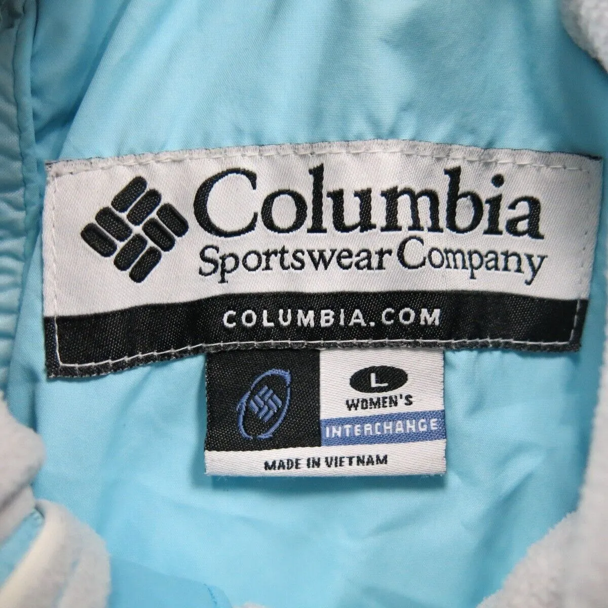 Columbia Womens Hooded Windbreaker Jacket Full Zip Long Sleeve Aqua Blue Size L