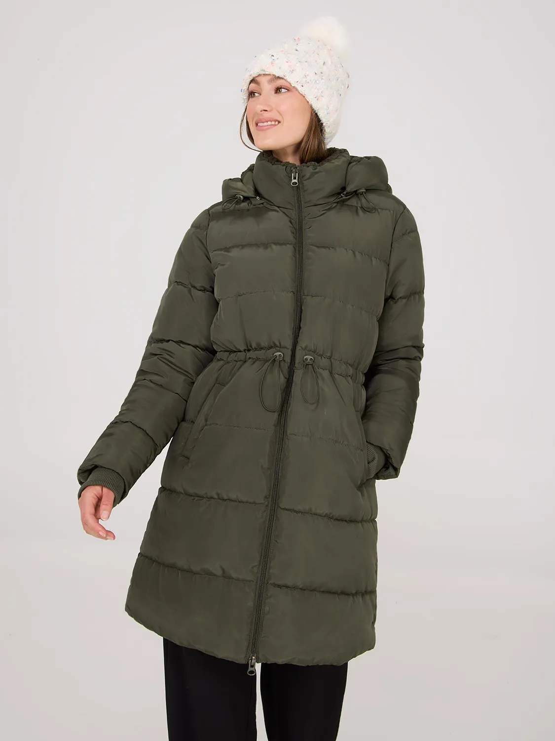 Drawstring Waist Puffer Jacket