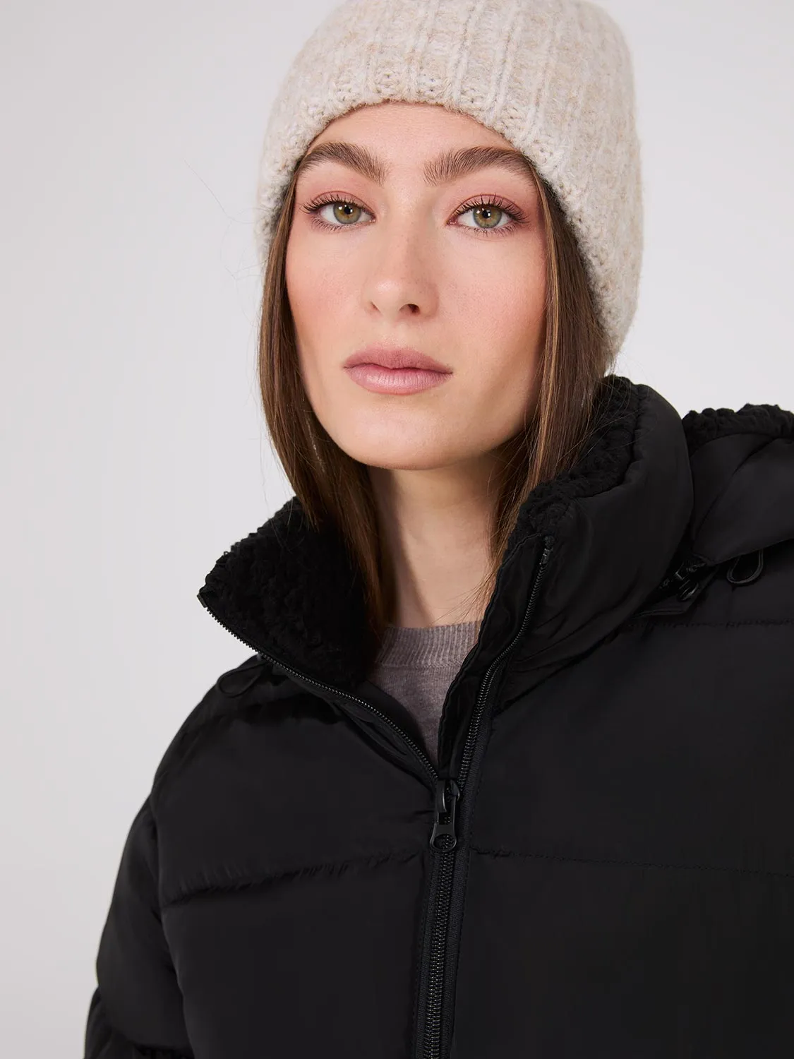 Drawstring Waist Puffer Jacket