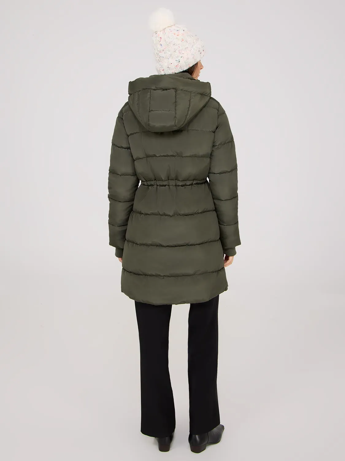 Drawstring Waist Puffer Jacket