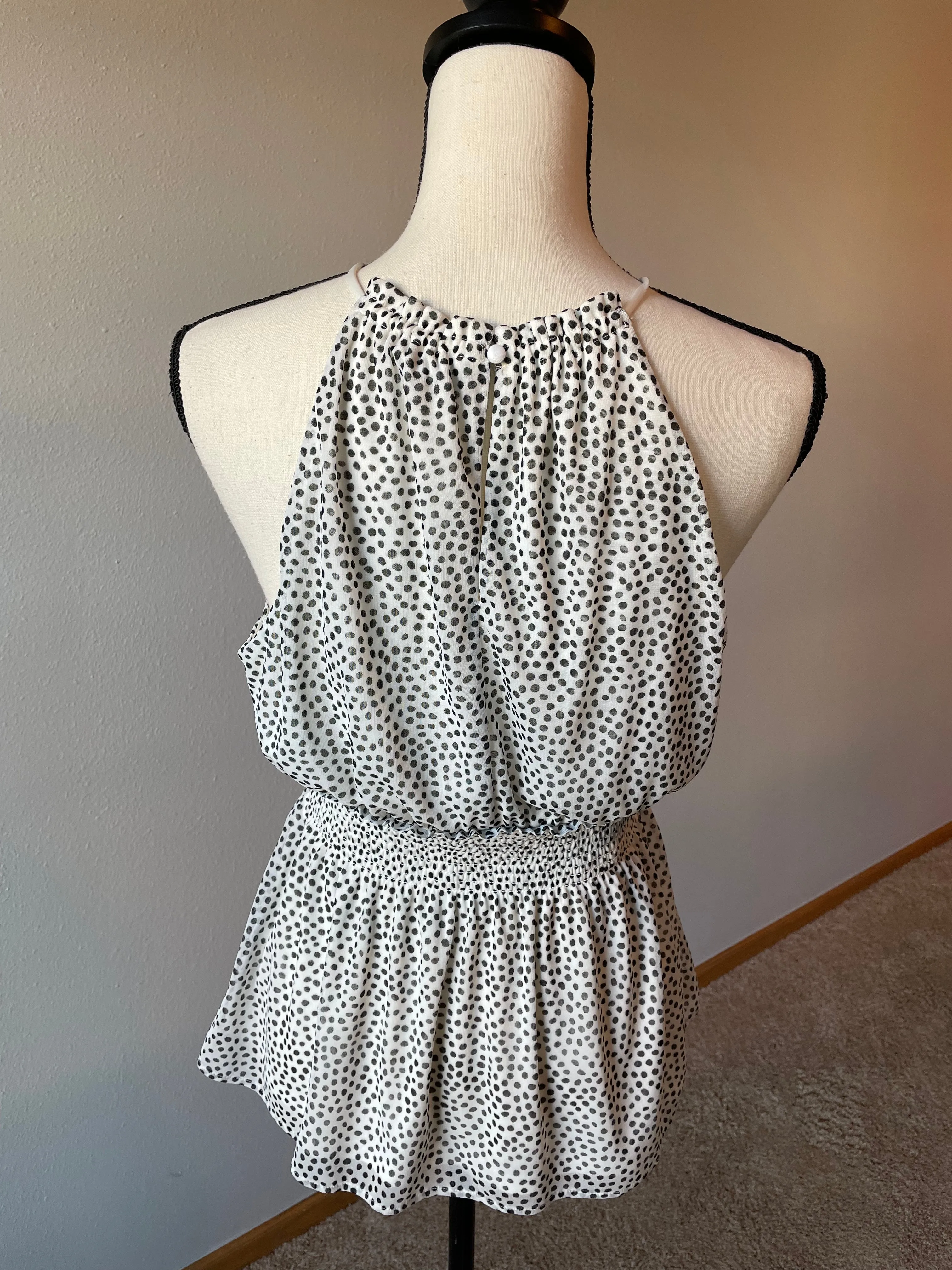 Express Polka Dot Halter Blouse (S)