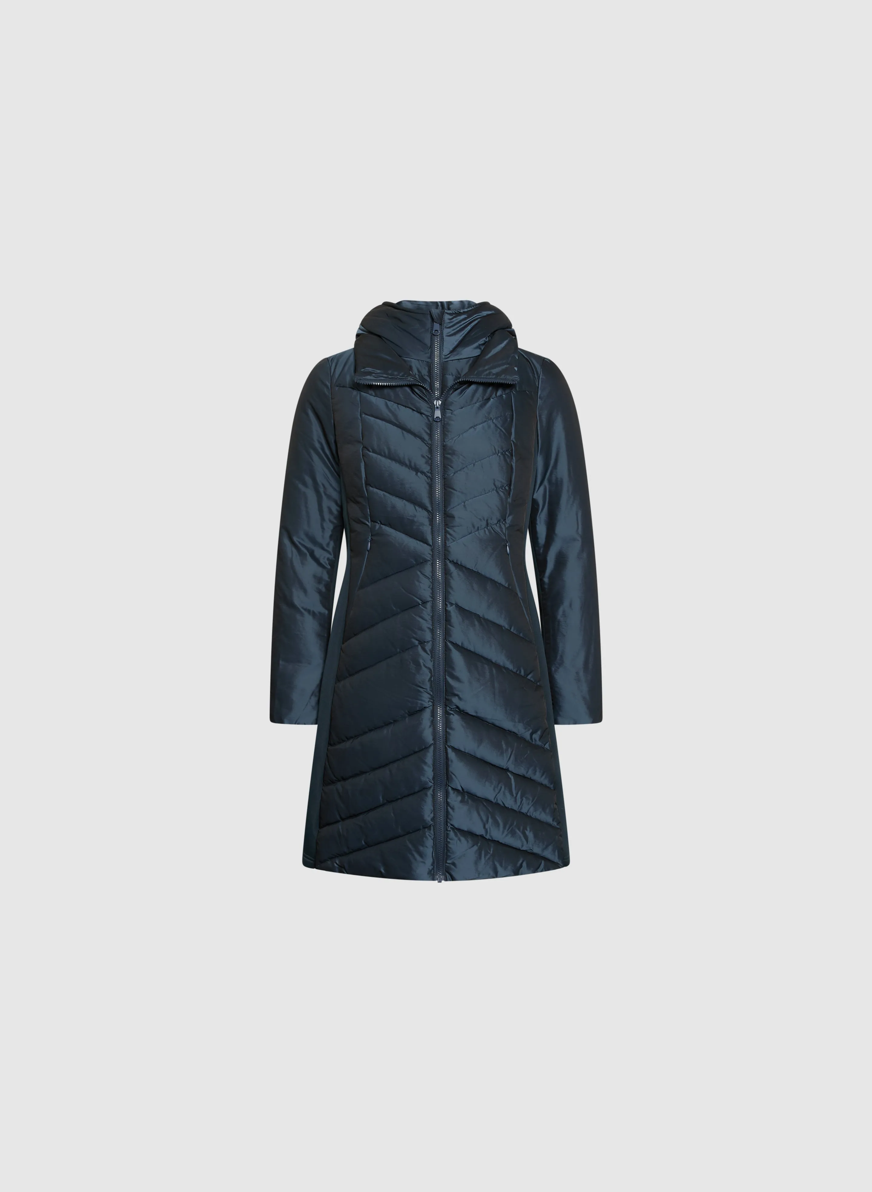 Hooded Iridescent Puffer Coat