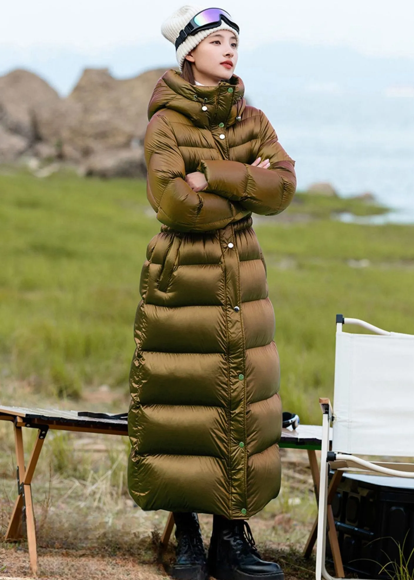 Hooded Long Down Puffer Coat