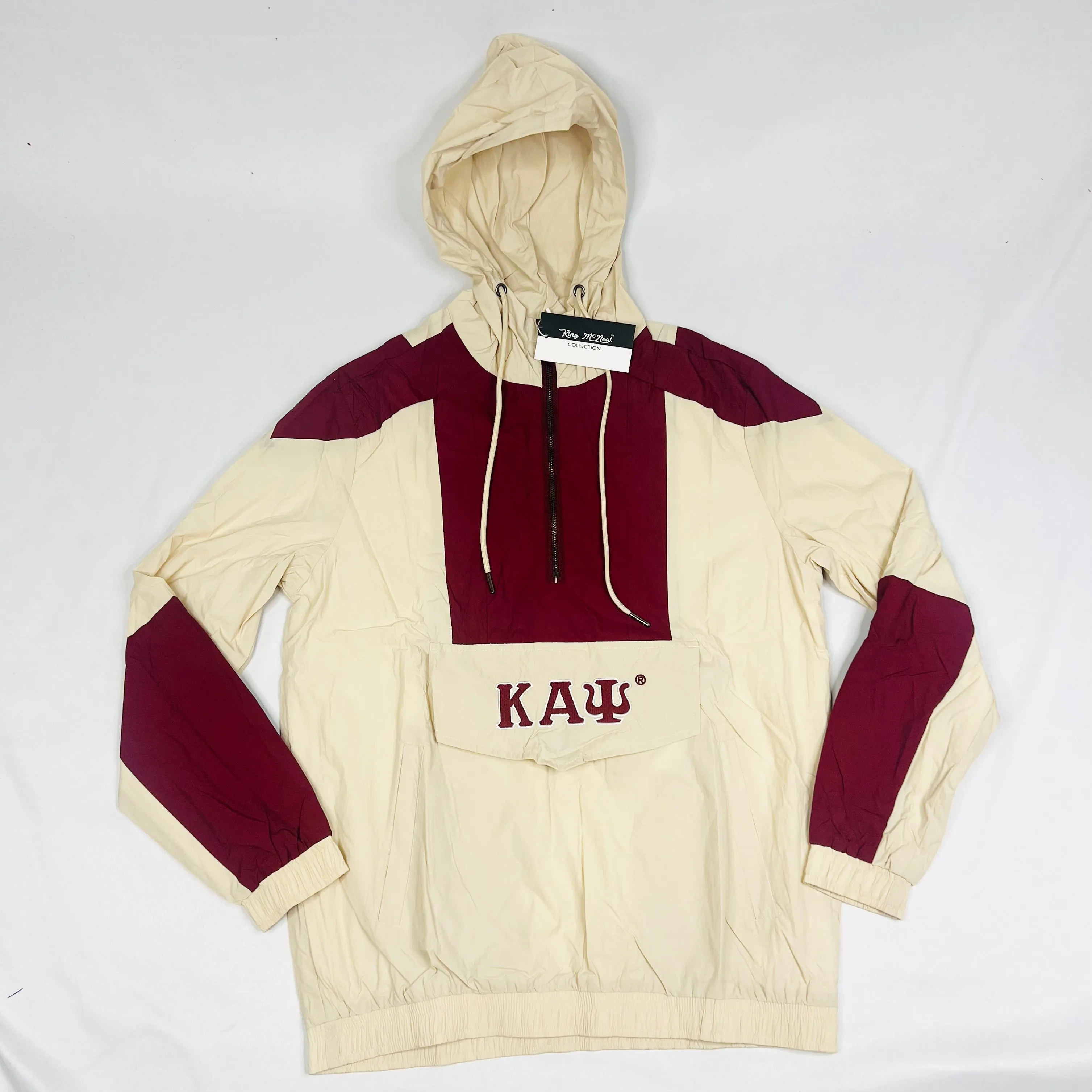 Kappa Krimson/Kream Half Zip Windbreaker Jacket