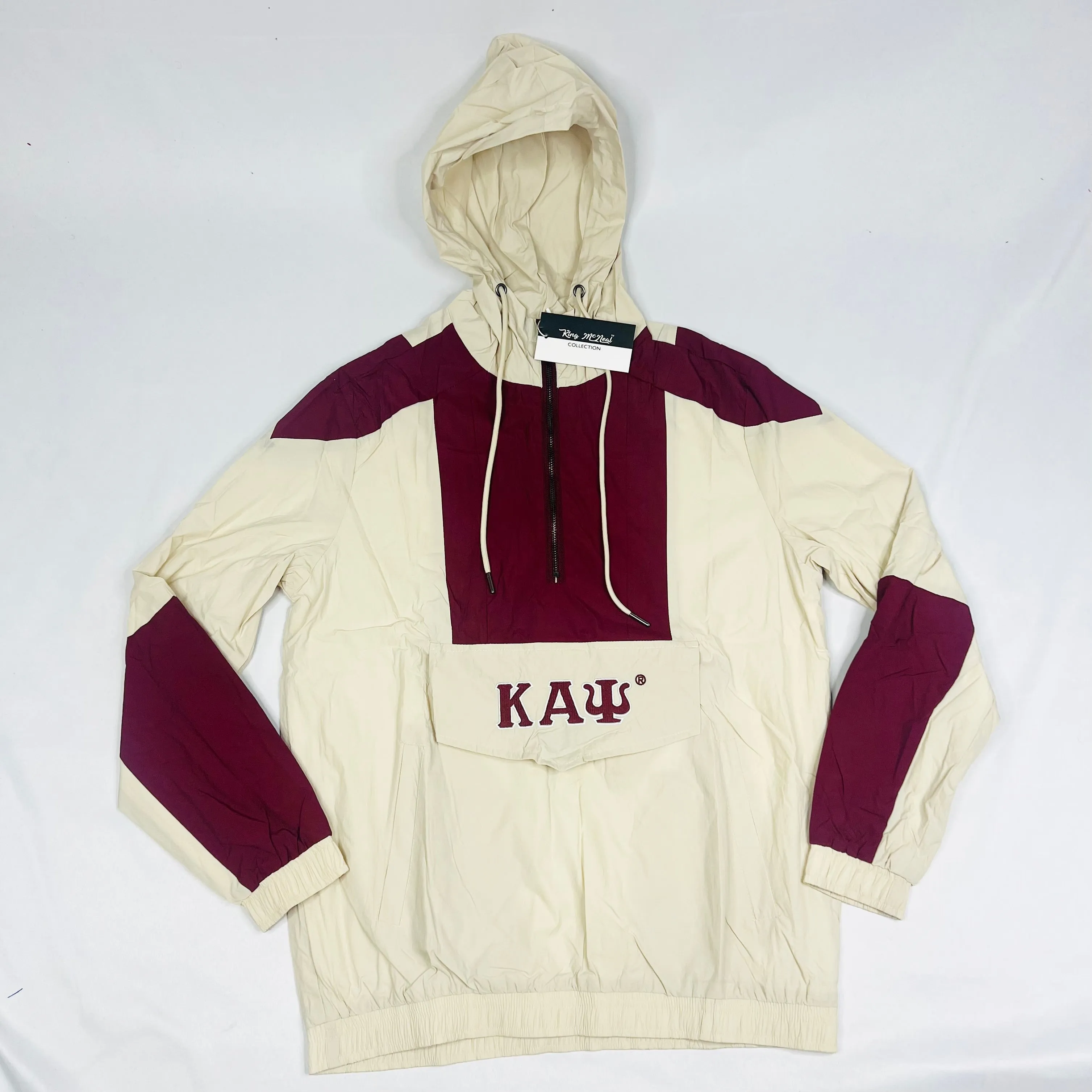 Kappa Krimson/Kream Half Zip Windbreaker Jacket