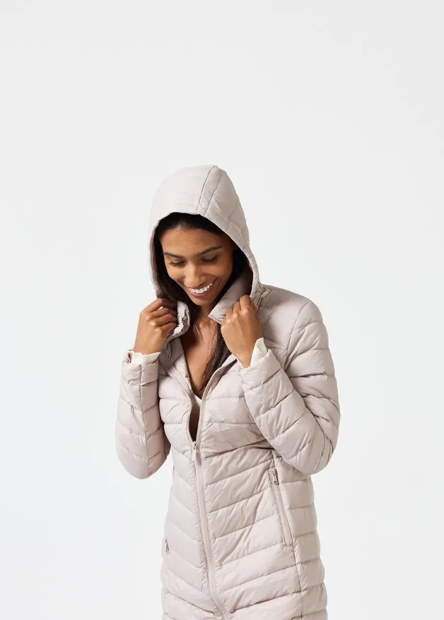 Latte Duck Down Puffer Coat