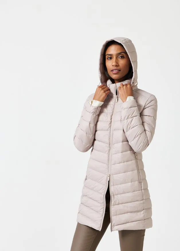 Latte Duck Down Puffer Coat