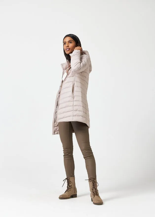 Latte Duck Down Puffer Coat