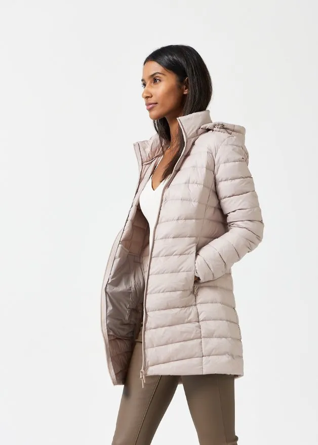 Latte Duck Down Puffer Coat