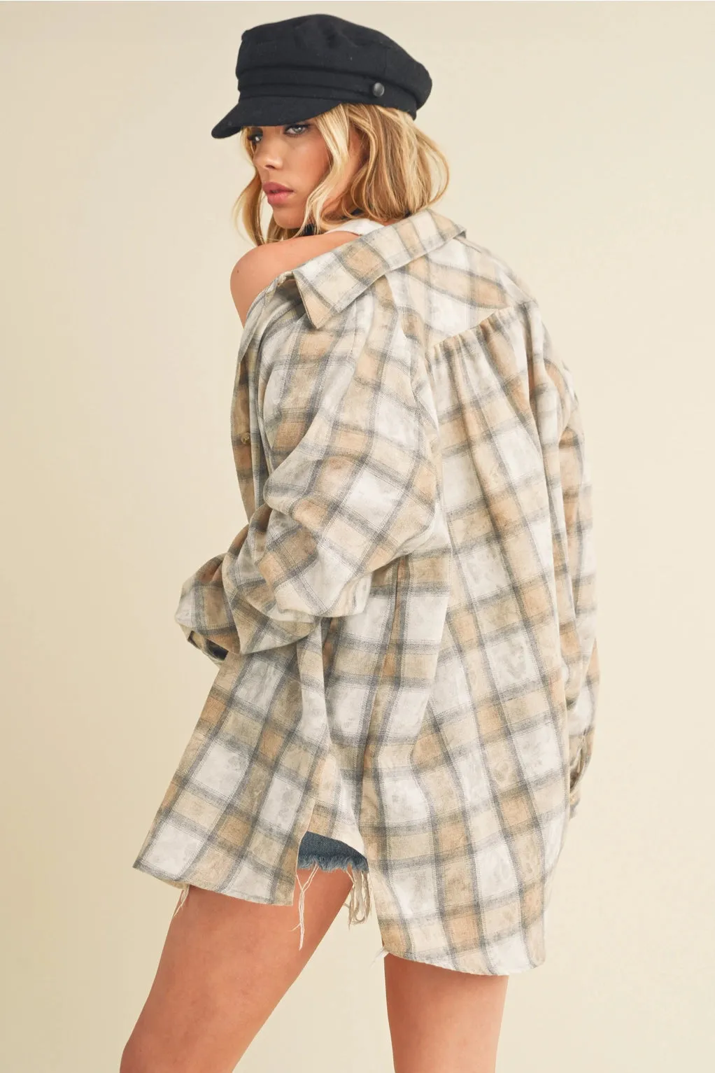 Laura Plaid Washed Flannel Shirt