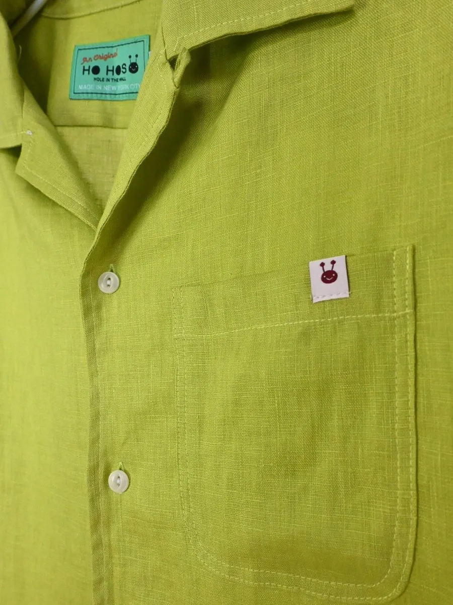 Linen button-up Shirt - Chartreuse