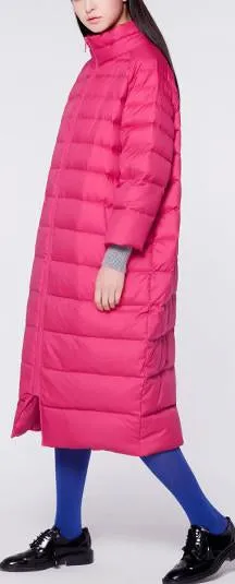 Long Pink Puffer Coat