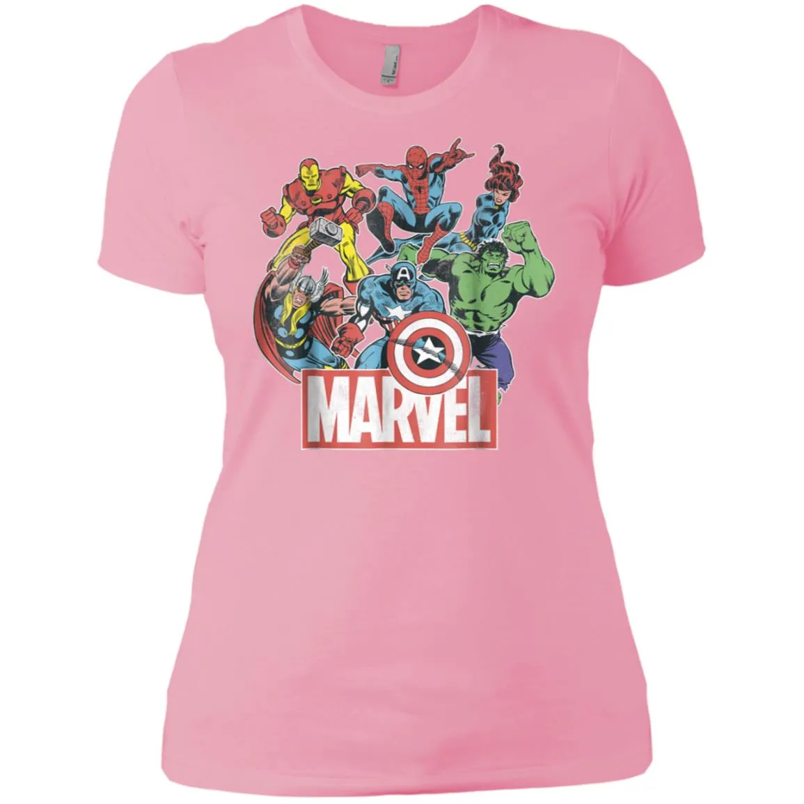 Marvel Avengers Team Retro Comic Vintage Graphic Women Cotton T-Shirt