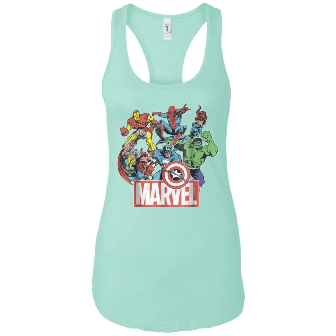 Marvel Avengers Team Retro Comic Vintage Graphic Women Tank Top